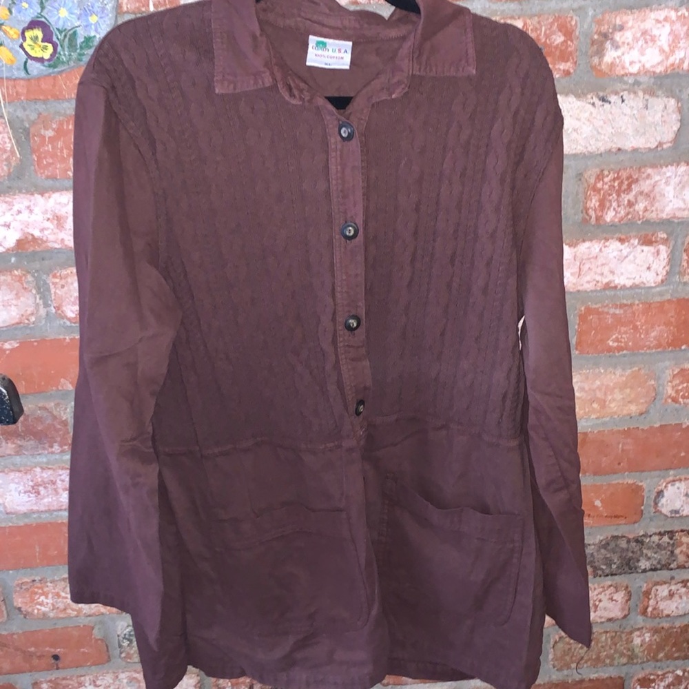 Cotton USA Women’s Size XL Button-up Tunic lagenlook artsy USA